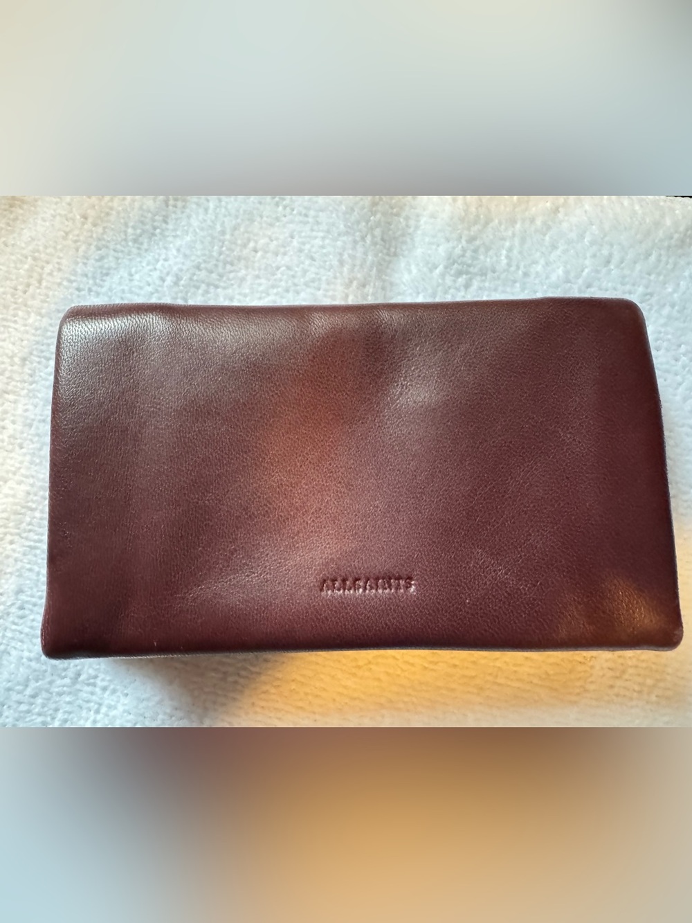 All Saints Maroon Leather Women's Wallet
